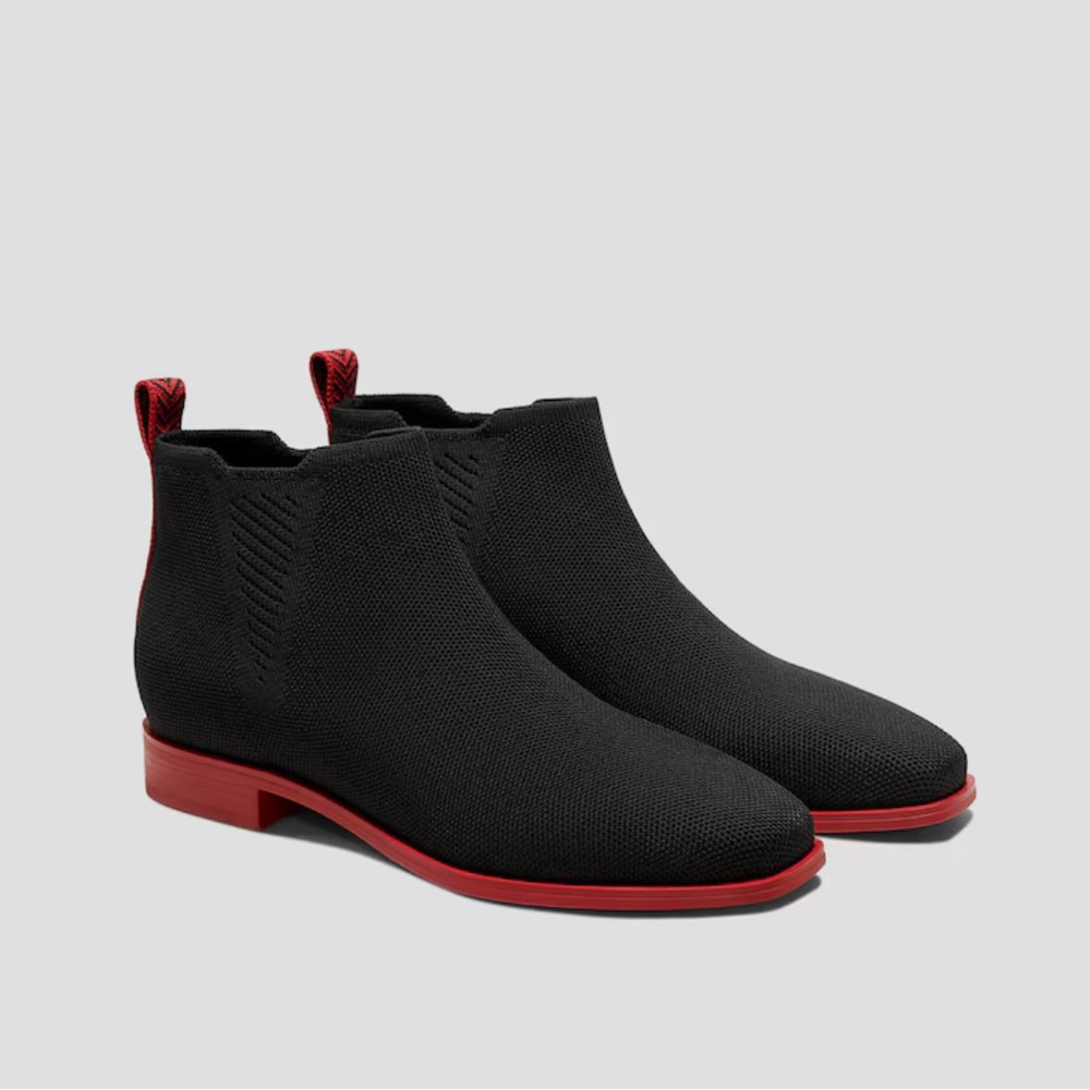 Black and Red Men's Chelsea Boots